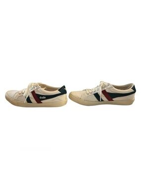 Gola Woman’s Coaster Coastal Casual White Canvas Sneakers w/Red & Navy Stripes-8